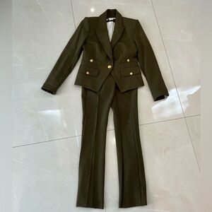Veronica Beard Dark Olive Pantsuit